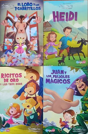 PACK PEQUE CUENTOS DE AVENTURAS PARA SONAR (LOBO Y LOS 7 CABITILLOS, HEIDI, JUAN Y LOS FRIJOES MAGICOS, RICITOS DE ORO  LOS TRES OSOS) BBMCW0269