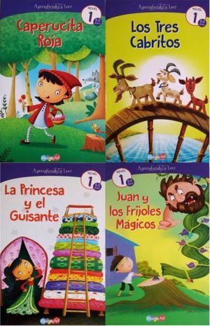 APRENDIENDO A LEER NIVEL 1 (5 A 6 AÑOS) (CAPERUCITA ROJA, TRES CABRITOS, PRINCESA Y EL GUISANTE, JUAN Y LOS FRIJOLES MAGICOS)