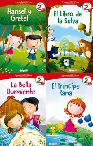 APRENDIENDO A LEER NIVEL 2 (6 A 7 AÑOS) (HANSEL Y GRETEL, LIBRO DE LA SELVA, BELLA DURMIENTE, PRINCIPE RANA)