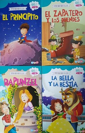 APRENDIENDO A LEER NIVEL 2 (PRINCIPITO, ZAPATO Y LOS DUENDES, RAPUNZEL, BELLA Y LA BESTIA) BBPEG2025