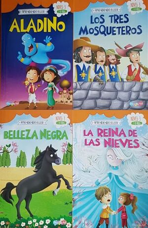 APRENDIENDO A LEER NIVEL 3 (ALADINO,LOS TRES MOSQUETEROS,BELLEZA NEGRA,REINA DE LAS NIEVES) BBPEG2026