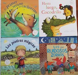 SET 4 LIBROS DE CUENTOS DE ANIMALES CON VALORES Y VIRTUDES (HASTA LUEGO COCODRILO, EL PRIMER VERANO DEL CACHORRITO, LOS MUY RUIDOSOS ZORROS, PIEDRAS MAGICAS)BBTPT6020