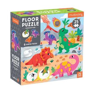 DINOSAUR PARK 25 PIECE FLOOR PUZZLE WITH SHAPED PIECES (OTHER)